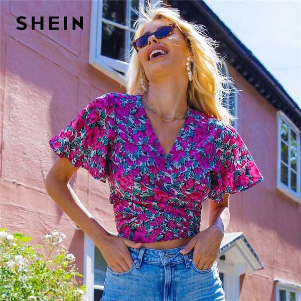 women's blouses & shirts shein multicolor floral print butterfly sleeve self-tie wrap crop women summer short ladies boho and, White
women's blouses & shirts shein multicolor floral print butterfly sleeve self-tie wrap crop women summer short ladies boho and, White