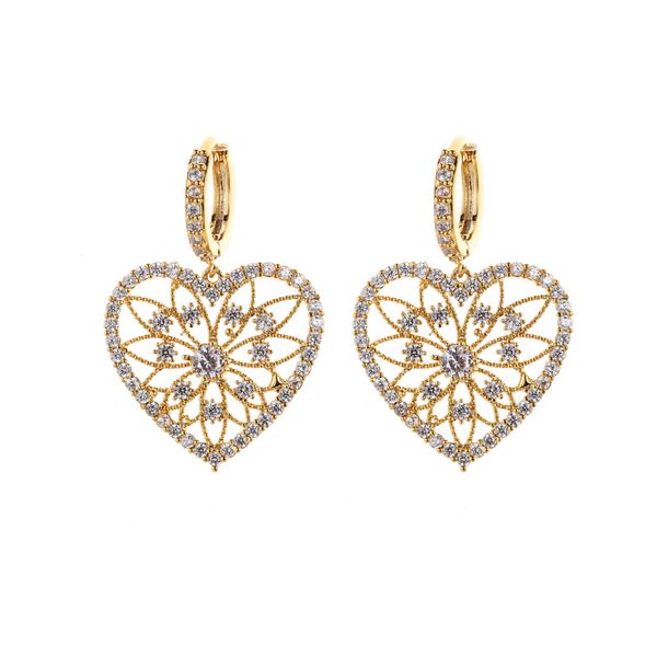 2020 new design zircon crystal earrings hollow out heart drop earrings wedding party elegant jewelry as gift for women / girl earrings, Silver
2020 new design zircon crystal earrings hollow out heart drop earrings wedding party elegant jewelry as gift for women / girl earrings, Silver