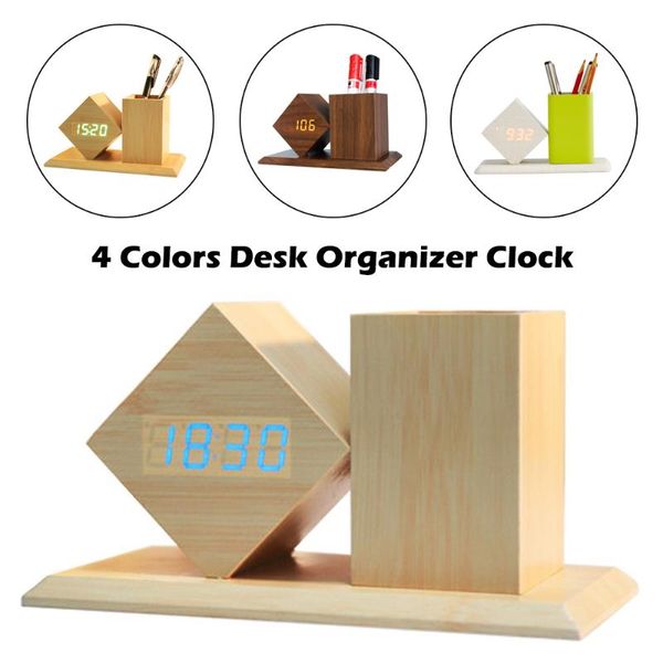 desk & table clocks led wooden alarm clock watch digital wood electronic deskusb/ powered decor with organizer pen holder
desk & table clocks led wooden alarm clock watch digital wood electronic deskusb/ powered decor with organizer pen holder