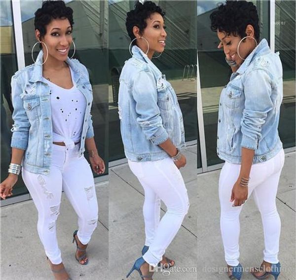 size long sleeve fashion female coat casual spring women outwear women hole pocket jeans jackets plus, Black;brown
size long sleeve fashion female coat casual spring women outwear women hole pocket jeans jackets plus, Black;brown