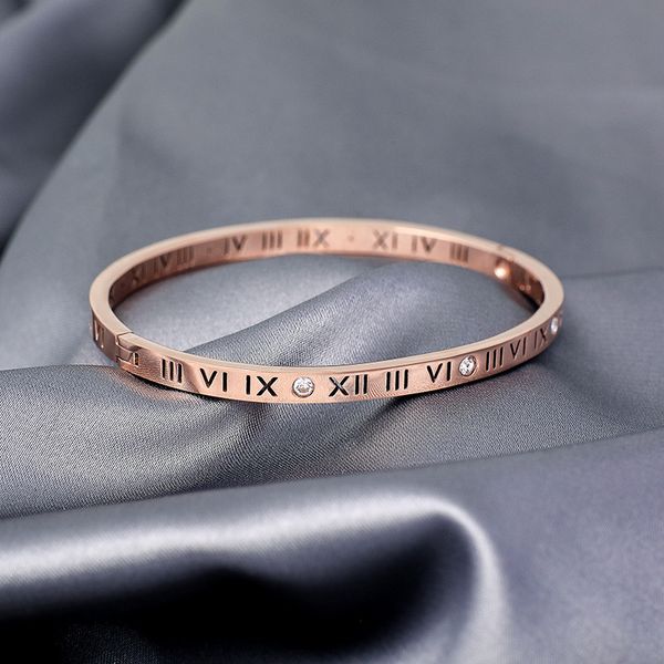 fashion jewelry bangles, rose gold titanium steel bracelet, roman digital titanium steel bracelet, do not fade, Black
fashion jewelry bangles, rose gold titanium steel bracelet, roman digital titanium steel bracelet, do not fade, Black