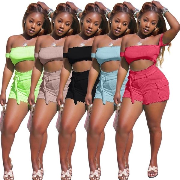 women outfits 2 two piece knitted off shoulder vest crop overalls shorts tracksuits fashion streetwear clothes suits, Gray
women outfits 2 two piece knitted off shoulder vest crop overalls shorts tracksuits fashion streetwear clothes suits, Gray
