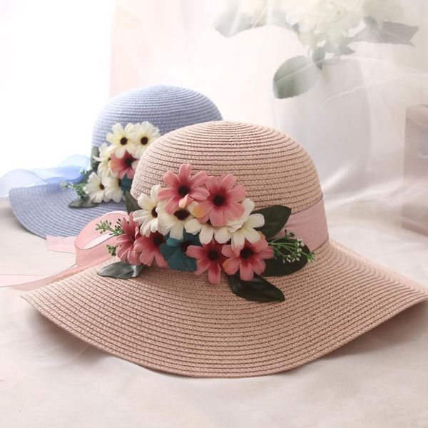 2020 Summer Female Straw Hat Big Wide Brim Ribbon Flower Beach Hat Fashion Chapeu Feminino, Blue;gray
2020 Summer Female Straw Hat Big Wide Brim Ribbon Flower Beach Hat Fashion Chapeu Feminino, Blue;gray