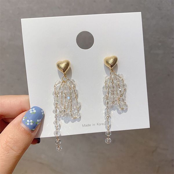 ins crystal drop hanging earring heart with tassel korean trend elegant women girl office lady jewelry wearing, Golden;silver
ins crystal drop hanging earring heart with tassel korean trend elegant women girl office lady jewelry wearing, Golden;silver