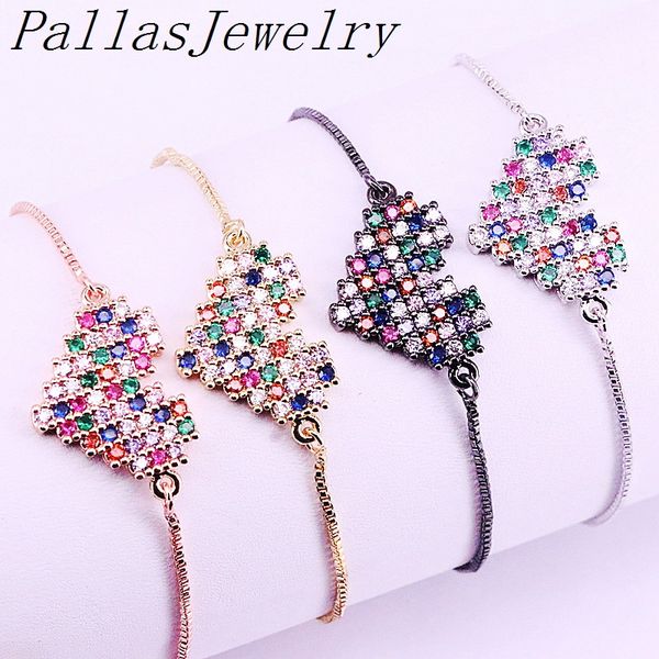 10pcs,rainbow cz colorful zirconia adjusted bracelet heart jewelry for women, Black
10pcs,rainbow cz colorful zirconia adjusted bracelet heart jewelry for women, Black