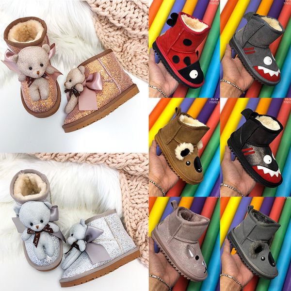 australian snow boots kids designer shoes girls thick leather bow in the tube cotton shoes childrens winter booties, Black;grey
australian snow boots kids designer shoes girls thick leather bow in the tube cotton shoes childrens winter booties, Black;grey