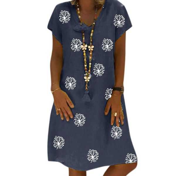 s-5xl women's dress cotton dandelion printed short sleeve summer dress 2020 casual loose plus size beach women clothes, Black;gray
s-5xl women's dress cotton dandelion printed short sleeve summer dress 2020 casual loose plus size beach women clothes, Black;gray
