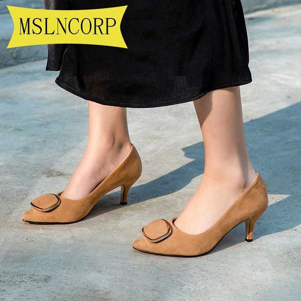 dress shoes plus size 34-43 high heels women pumps kid suede mid heel slingbacks real leather pointed toe lady, Black
dress shoes plus size 34-43 high heels women pumps kid suede mid heel slingbacks real leather pointed toe lady, Black