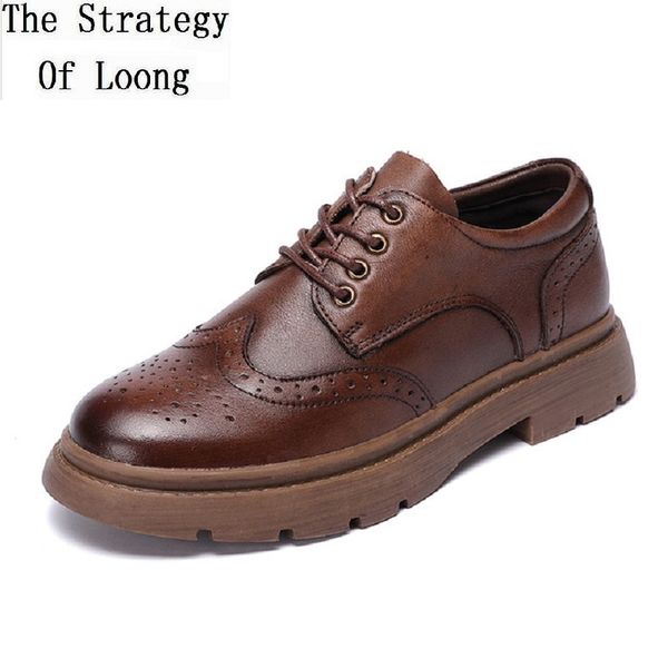 spring autumn new retro board shoes thick sole lace-up genuine leather women brogue pumps equestrian shoes 20200802, Black
spring autumn new retro board shoes thick sole lace-up genuine leather women brogue pumps equestrian shoes 20200802, Black