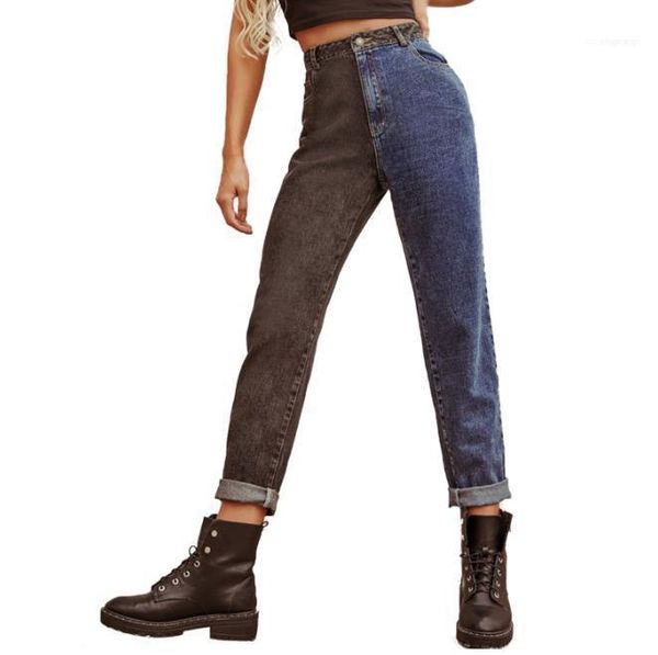 high waist straight long loose pants street style womens wide leg trousers contrast color women designer jeans fashion, Blue
high waist straight long loose pants street style womens wide leg trousers contrast color women designer jeans fashion, Blue