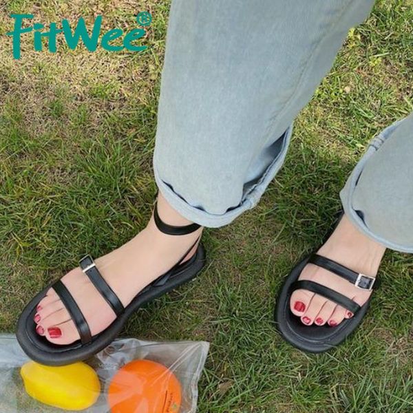 fitwee women shoes sandals open toe buckle strap flat sandals candy color fashion outdoor shoes ladies footwear size 35-39, Black
fitwee women shoes sandals open toe buckle strap flat sandals candy color fashion outdoor shoes ladies footwear size 35-39, Black