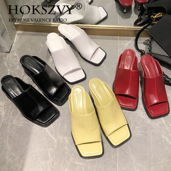 2020 летний отдых wear straight женский тапочки fine каблука мягкая кожа квадратная голова высокий каблук, Black
2020 летний отдых wear straight женский тапочки fine каблука мягкая кожа квадратная голова высокий каблук, Black