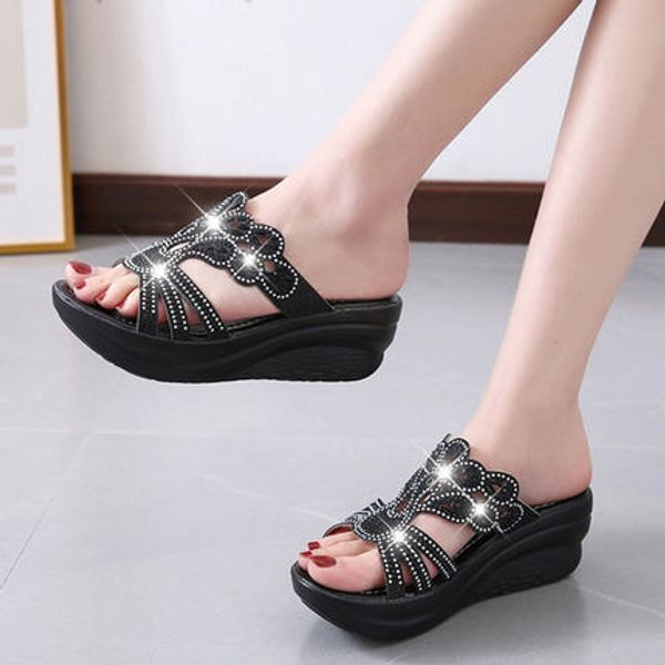 2020 summer new fashion rhinestone hollow sponge cake thick bottom slope with non-slip word sandals and slippers female, Black
2020 summer new fashion rhinestone hollow sponge cake thick bottom slope with non-slip word sandals and slippers female, Black