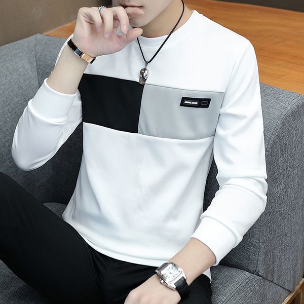 t - shirt men's long sleeve trend loose clothes thin backing kg-43, White;black
t - shirt men's long sleeve trend loose clothes thin backing kg-43, White;black