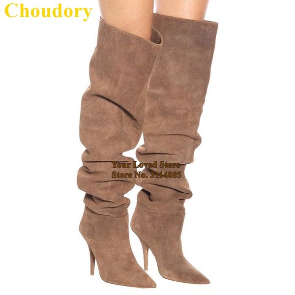 boots choudory factory real po coffee suede long stiletto heels pleated pointed toe thigh over the knee dress shoes, Black
boots choudory factory real po coffee suede long stiletto heels pleated pointed toe thigh over the knee dress shoes, Black