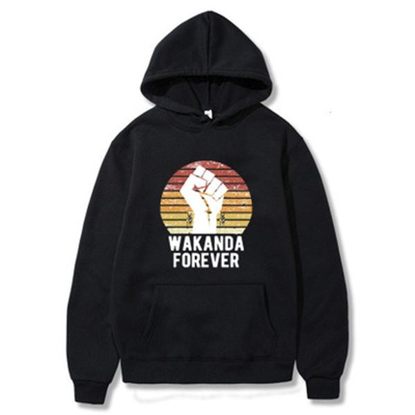 panther wakanda forever man hoodies fashion wakanda forever letter pattern hooded sweater designer female long sleeve casual pullover, Black