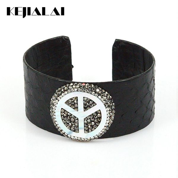 bangle fashion punk python leather snake skin pearl shell tree shape charm pave with rhinestone open cuff adjustable bracele, Black
bangle fashion punk python leather snake skin pearl shell tree shape charm pave with rhinestone open cuff adjustable bracele, Black