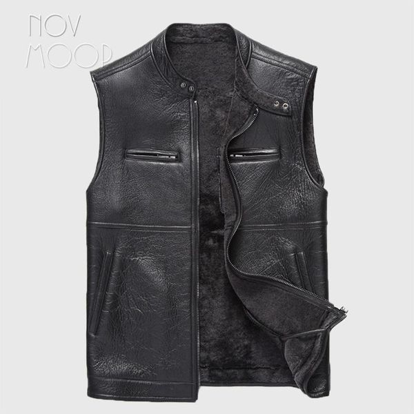 black men genuine leather real lambskin shearling fur vest winter warm moto biker coat jackets chalecos para hombre lt2396, Black;white
black men genuine leather real lambskin shearling fur vest winter warm moto biker coat jackets chalecos para hombre lt2396, Black;white