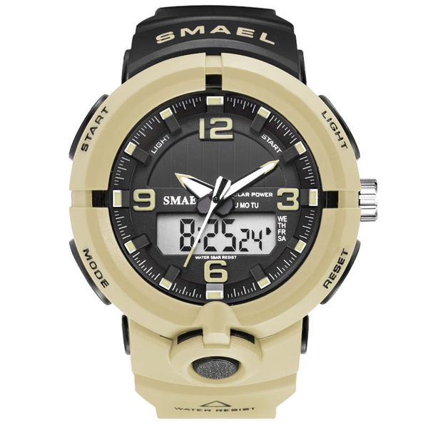new 2020 smael watches men dual time quartz wristwatches men fashion sports watches multifunctional solar energy clock, Slivery;brown
new 2020 smael watches men dual time quartz wristwatches men fashion sports watches multifunctional solar energy clock, Slivery;brown