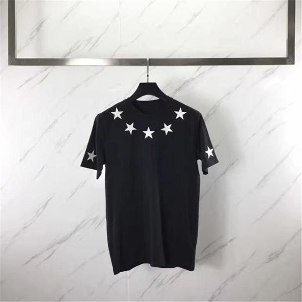 famous brand designer t shirt mens clothing men women short sleeve five pointed star flock printing tees, White;black
famous brand designer t shirt mens clothing men women short sleeve five pointed star flock printing tees, White;black