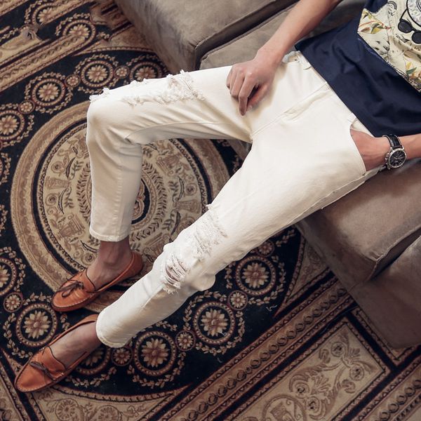 men's jeans fashion 2021 summer white cowboy ankle length pants men teenager washing slim fit distressed ripped hole pencil, Blue
men's jeans fashion 2021 summer white cowboy ankle length pants men teenager washing slim fit distressed ripped hole pencil, Blue