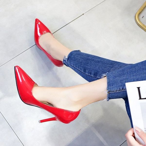 fashion pu leather high heels women pointed toe work pump stiletto woman wedding shoes office career elegant, Black
fashion pu leather high heels women pointed toe work pump stiletto woman wedding shoes office career elegant, Black