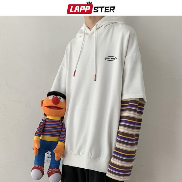 lappster men striped harajuku hooded hoodies 2020 autumn mens oversized korean sweatshirts male hip hip white casual hoodie, Black 
lappster men striped harajuku hooded hoodies 2020 autumn mens oversized korean sweatshirts male hip hip white casual hoodie, Black