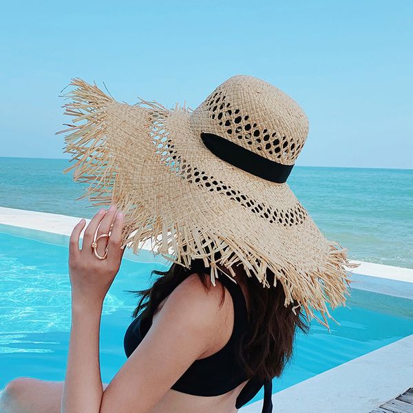 100% raffia summer hat women large wide brim hollow out straw hats with long ribbon holiday beach cap uv sun visor hat panama, Blue;gray
100% raffia summer hat women large wide brim hollow out straw hats with long ribbon holiday beach cap uv sun visor hat panama, Blue;gray