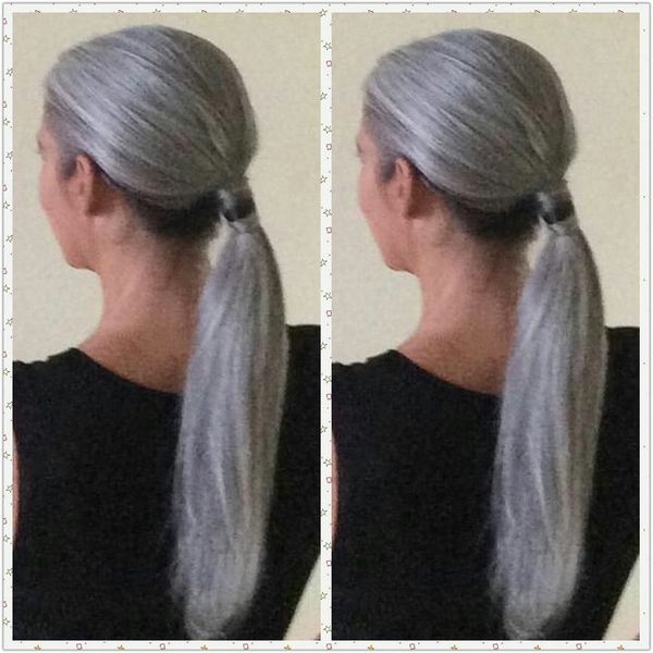 straigt ponytail salt pepper grey hair buns updo pony tail sleek silver gray human hair ponytail hairpiece wraps around colored ponytail, Black
straigt ponytail salt pepper grey hair buns updo pony tail sleek silver gray human hair ponytail hairpiece wraps around colored ponytail, Black