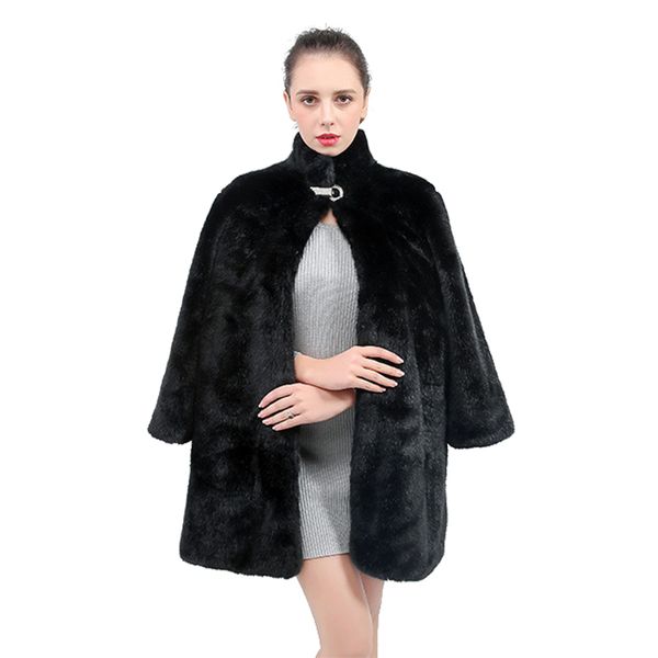fhillinuo fur coat raccoon women splicing long round neck vest coat thick warm slim fashion winter female fur outercoat, Black 
fhillinuo fur coat raccoon women splicing long round neck vest coat thick warm slim fashion winter female fur outercoat, Black