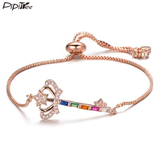 charm bracelets pipitree women ladies cz zircon crystal stars crown key bracelet rose gold color slider chain wedding jewelry, Golden;silver
charm bracelets pipitree women ladies cz zircon crystal stars crown key bracelet rose gold color slider chain wedding jewelry, Golden;silver