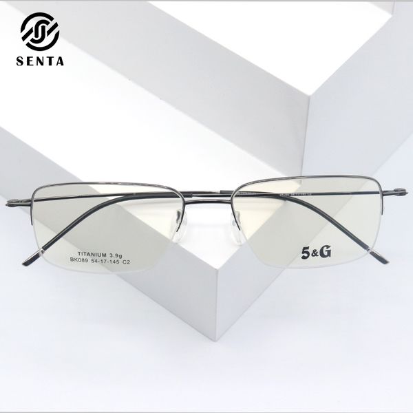 square rectangle pure titanium half eyeglasses frames man customizable diopter optical myopia prescription glasses, Black
square rectangle pure titanium half eyeglasses frames man customizable diopter optical myopia prescription glasses, Black