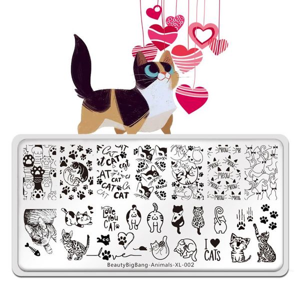beautybigbang nail stamping plates animal xl-002 cute cat new styles image 12*6cm stainless steel stencil mold nail art template, White
beautybigbang nail stamping plates animal xl-002 cute cat new styles image 12*6cm stainless steel stencil mold nail art template, White