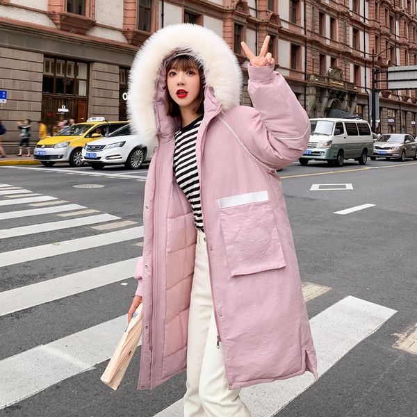 women's down & parkas 2021 winter women coat loose long warm hooded cotton padded embroidery fake fur collar female, Black
women's down & parkas 2021 winter women coat loose long warm hooded cotton padded embroidery fake fur collar female, Black