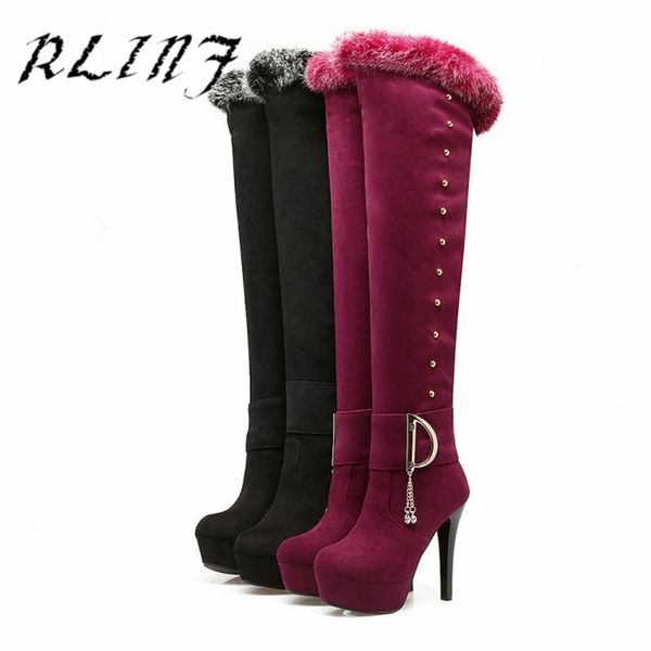 boots rlinf over the knee rhinestone chain metal decorative plush thick with high heel women's women, Black
boots rlinf over the knee rhinestone chain metal decorative plush thick with high heel women's women, Black