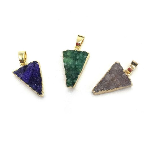 charms natural gold-plated triangle agates pendants making for jewelry necklace charm accessories gift women size 16x23mm, Bronze;silver
charms natural gold-plated triangle agates pendants making for jewelry necklace charm accessories gift women size 16x23mm, Bronze;silver