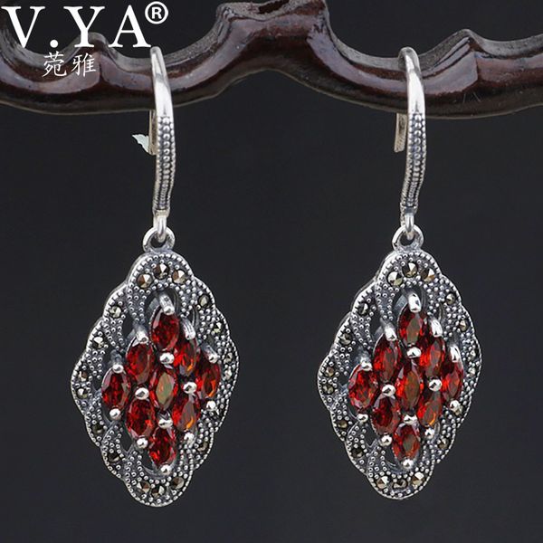 v.ya genuine 925 silver red crystal art style marcasite earrings bright silver women drop earrings female gift
v.ya genuine 925 silver red crystal art style marcasite earrings bright silver women drop earrings female gift
