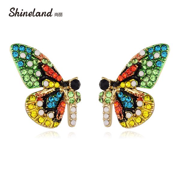 stud shineland 2021 arrivals fashion luxury colorful crystal butterfly earrings bohemia ethnic insect jewelry for women gift, Golden;silver
stud shineland 2021 arrivals fashion luxury colorful crystal butterfly earrings bohemia ethnic insect jewelry for women gift, Golden;silver