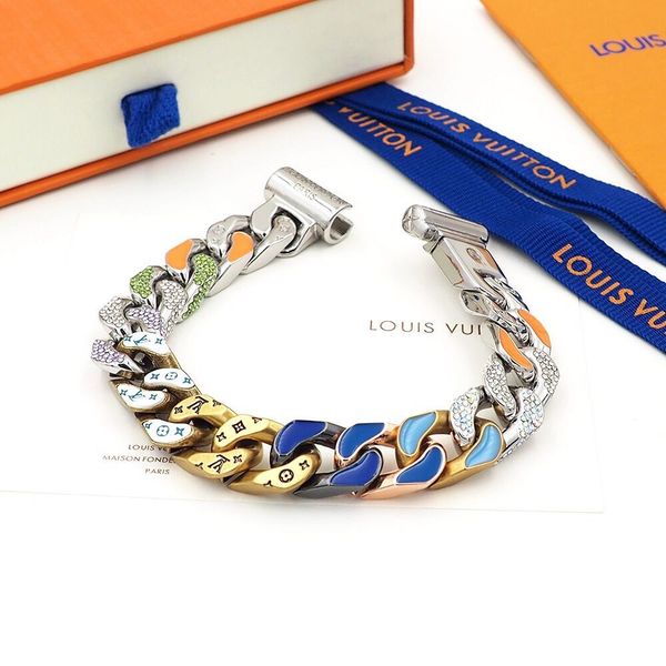 fashion men 316l titanium steel engrave four leaf flower colored enamel 18k gold thick chain links patches bracelets with box v48, Black
fashion men 316l titanium steel engrave four leaf flower colored enamel 18k gold thick chain links patches bracelets with box v48, Black