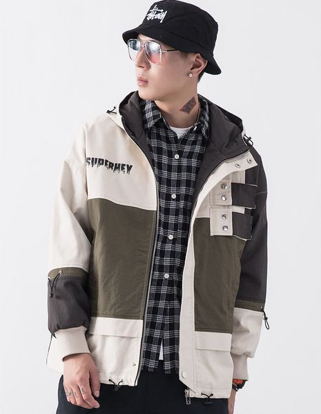Spring hooded Winterjacke jacket Streetwear trench oversize loose men's casual coat, Black;brown
Spring hooded Winterjacke jacket Streetwear trench oversize loose men's casual coat, Black;brown