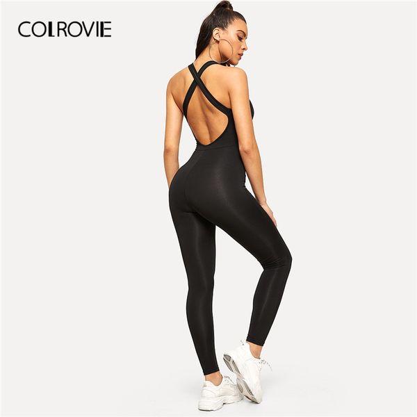 colrovie black solid scoop neck casual jumpsuit womens 2020 autumn fashion sleeveless skinny rompers office ladies jumpsuit, Black;white
colrovie black solid scoop neck casual jumpsuit womens 2020 autumn fashion sleeveless skinny rompers office ladies jumpsuit, Black;white