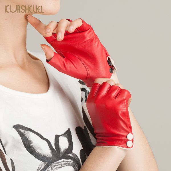 women half finger genuine leather gloves spring summer button wrist goatskin mittens ladies fingerless driving gloves agb572, Blue;gray
women half finger genuine leather gloves spring summer button wrist goatskin mittens ladies fingerless driving gloves agb572, Blue;gray