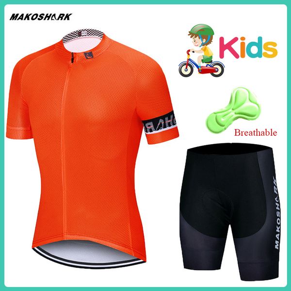 makoshark 2020 kids cycling orange jersey set short sleeve boy cycling sport clothes suit bike wear shorts gel pad, Black;blue
makoshark 2020 kids cycling orange jersey set short sleeve boy cycling sport clothes suit bike wear shorts gel pad, Black;blue