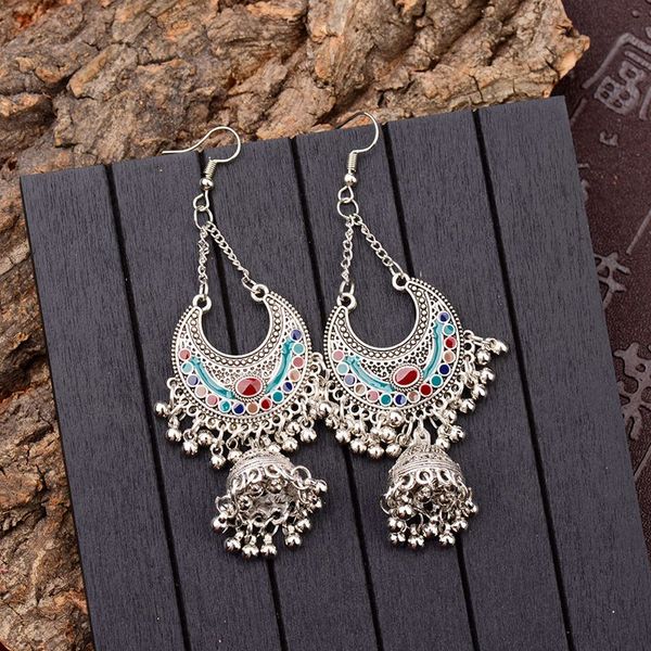 anqi gypsy jewelry jhumka long small bell fringed tassel earrings antique ethnic silver alloy drop earrings for women
anqi gypsy jewelry jhumka long small bell fringed tassel earrings antique ethnic silver alloy drop earrings for women