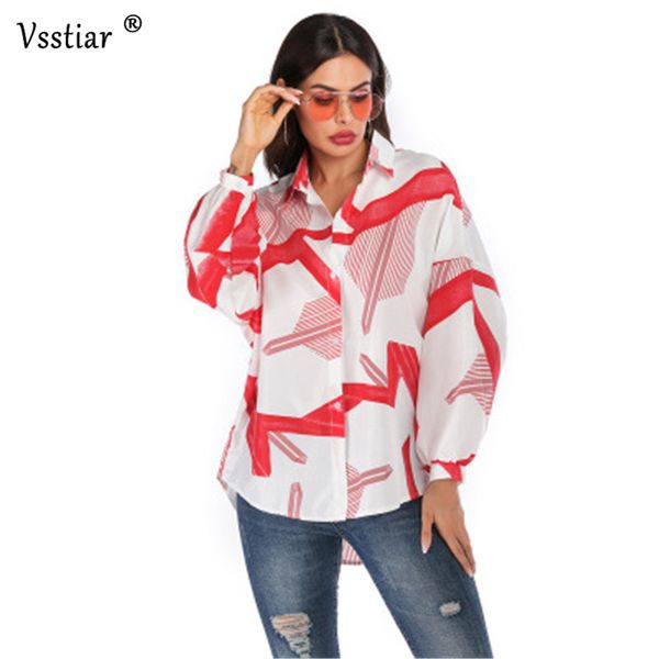 vsstiar autumn print women blouse turn-down collar long sleeve loose shirts casual streetwear oversized blouses femme, White
vsstiar autumn print women blouse turn-down collar long sleeve loose shirts casual streetwear oversized blouses femme, White