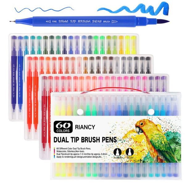 60 colors dual brush art markers pen fine tip and brush tip pens for journals coloring books calligraphy lettering
60 colors dual brush art markers pen fine tip and brush tip pens for journals coloring books calligraphy lettering