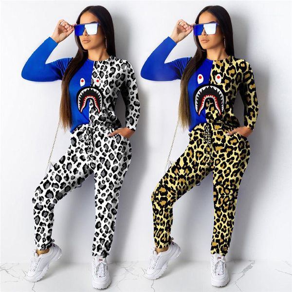 piece sets shark mouth color matching suit printed 2pcs pants women clothing fashion womens two, White
piece sets shark mouth color matching suit printed 2pcs pants women clothing fashion womens two, White