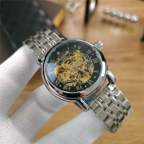 swiss made high-quality men automatic mechanical watch gold steel belt royal aristocratic fashion business men watches, Slivery;brown
swiss made high-quality men automatic mechanical watch gold steel belt royal aristocratic fashion business men watches, Slivery;brown
