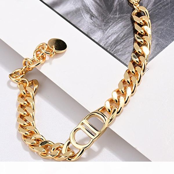 luxury jewelry women designer necklace gold thick chains chokers necklace with letter d logo fashion clavicle chain necklace and bracelets, Golden;silver
luxury jewelry women designer necklace gold thick chains chokers necklace with letter d logo fashion clavicle chain necklace and bracelets, Golden;silver