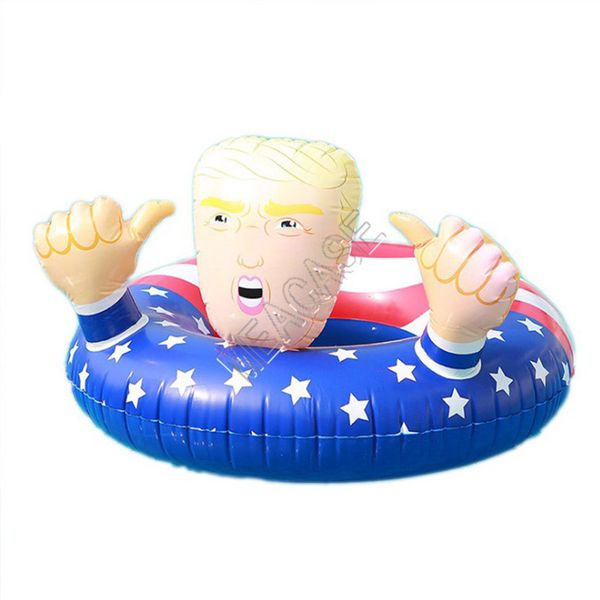 Cartoon Trump Swimming Ring Inflatable Floats Giant Thicken Circle Flag Swim Ring Float For Summer Pool Play Water Toys D81712